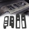 4PCS Black Wood Grain Window Lift Switch Button Panel Cover For Toyota Tacoma 2024 2025 LHD