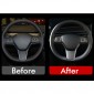  Carbon Style Wheel Steering Panel Cover Trim For Tesla Model 3 2018-2022/Model Y 2020-2023