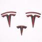  Carbon Style "T" Logo Decal Hood&Steering Wheel&Tailgate For Tesla Model 3 2018-2022/Model Y 2020-2023