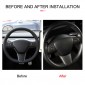 Carbon Style Wheel Steering Panel Cover Trim For Tesla Model 3 2018-2022/Model Y 2020-2023 Conjoined version