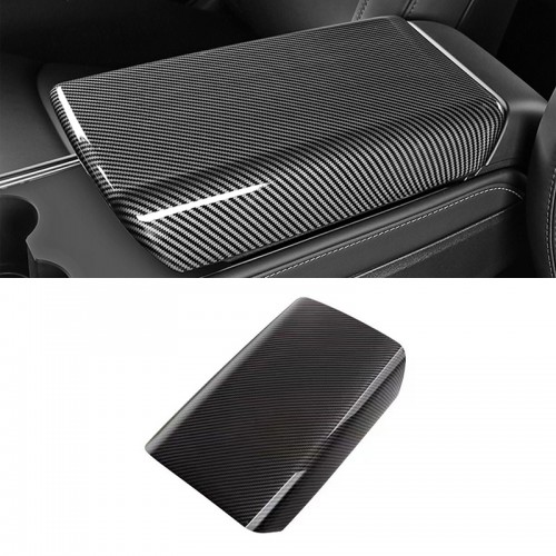 Carbon Fiber Armrest Box Protective Cover For Tesla Model 3 2018-2022/Model Y 2020-2023