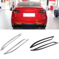 Car Rear Fog Lamp Cover 2PCS Fits For Tesla Model Y 2020-2023