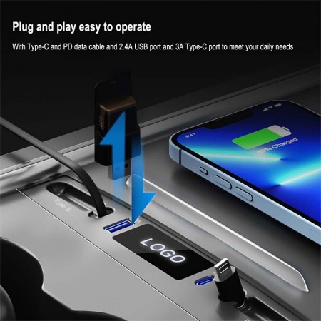 Only Suitable For Pd + Type-C!!!USB Hub Docking Station Of Center Console  Smart