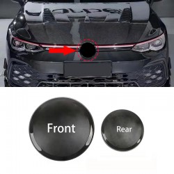 Front Grille Black Mirror Emblem And Rear Trunk Lid Logo For Volkswagen Glof 8 2020-2023