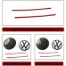 Car Front Middle Grille And Front Emblem+Rear Emblem Decorative sticker For Volkswagen Glof 8 Rline MK8 2020-2023