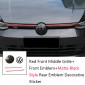 Car Front Middle Grille And Front Emblem+Rear Emblem Decorative sticker For Volkswagen Glof 8 Rline MK8 2020-2023