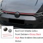 Car Front Middle Grille And Front Emblem+Rear Emblem Decorative sticker For Volkswagen Glof 8 Rline MK8 2020-2023