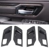  Carbon Style Inner Side Door Handle Bowl Cover Trim 4pcs For Dodge Ram 1500 2019-2021