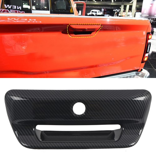  Carbon Style Rear Door Tailgate Handle Cover Trim For Dodge Ram 1500 2019-2021