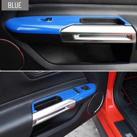 Red ABS Inmer Door Armrest Handle Cover Trim For Ford mustang 2015-2018 2PCS