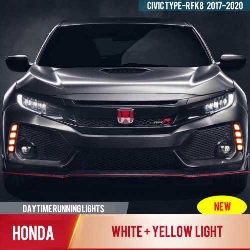 Free Shipping Fog Light Daytime Running Light DRL LED Day Light 2Pcs For Honda  CIVIC TYPE-R FK8 2017-2020