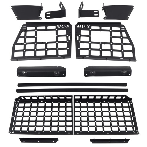  Black Style Side Hanging Boards / Middle Shelf Kit For Isuzu MU-X 2013-2019