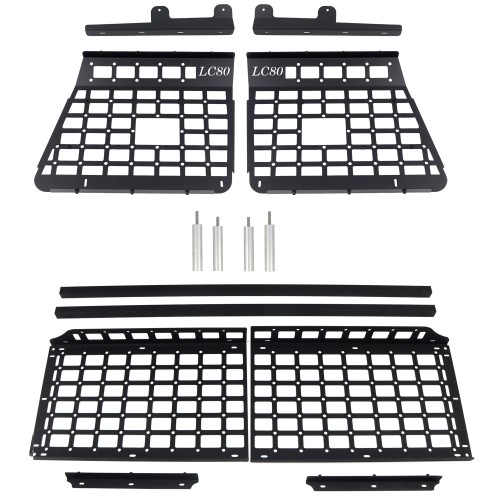  Black Style Side Hanging Boards / Middle Shelf Kit For Toyota Land Cruiser LC80 1998-2005