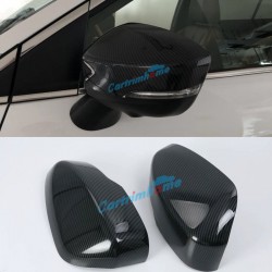 2pcs Carbon Style Door Mirror Cap Shell Cover Trim For Eclipse Cross 2017-2018