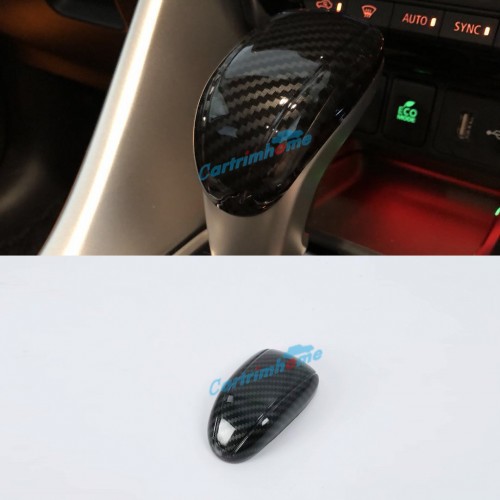 Carbon Style Gear Shift Knob Cover Car Interior Decoration 1pcs For Eclipse Cross 2017-2018