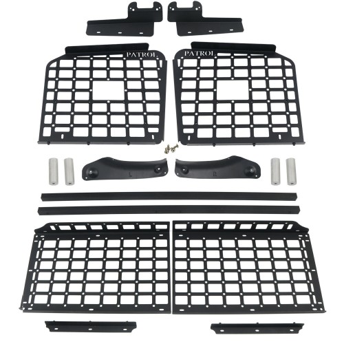  Black Style Side Hanging Boards / Middle Shelf Kit For Nissan Patrol Y62 10-19