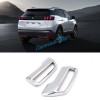  ABS Rear Exhaust Muffler Tip End Pipe Cover Trim 2pcs For Peugeot 3008 / 5008 Access / Active / Allure / GT 2016-2019