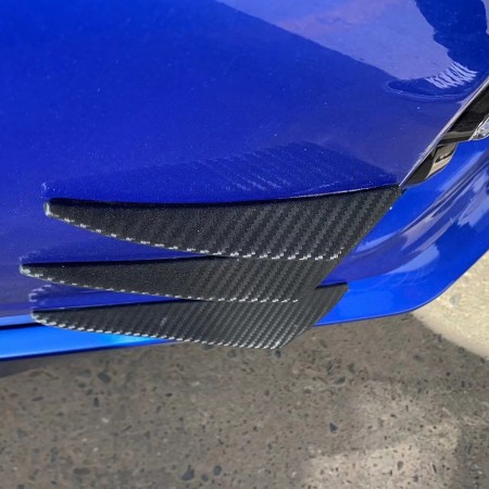 6pcs Universal ABS Carbon Fiber Style Car Front Bumper Fins Lip