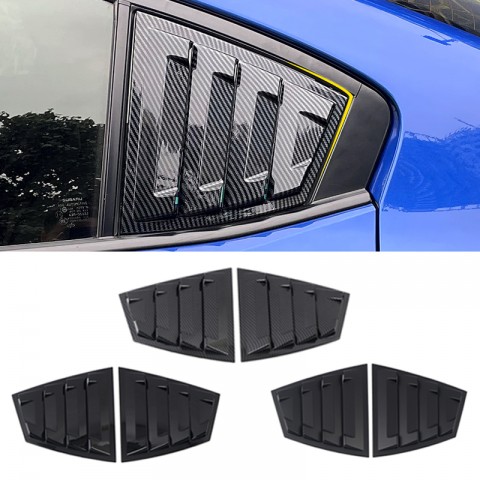 STi Window Scoop Louvers Cover ABS 2PCS Glossy Black YUZHONGTIAN 2015-2019 for Subaru WRX 