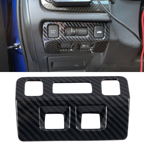  ABS Carbon Style Interior Dashboard Console Head Light Switch Cover Trim 1pcs For Subaru WRX STi 2015-2021