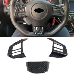 Free Shipping ABS Carbon Style Interior Steering Wheel Cover Trim 3pcs For Subaru WRX STi 2016-2019(NOT Fit Turbo CVT)