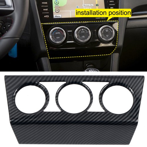  ABS Carbon Style Dashboard Console A/C Control Switch Panel Cover Trim 1pcs For Subaru WRX STi 2016-2021