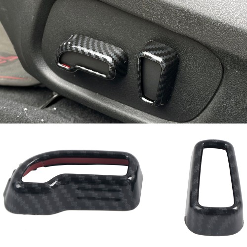  ABS Carbon Style Seat Height Switch Cap Cover Trim 2pcs For Subaru WRX STi 2015-2021