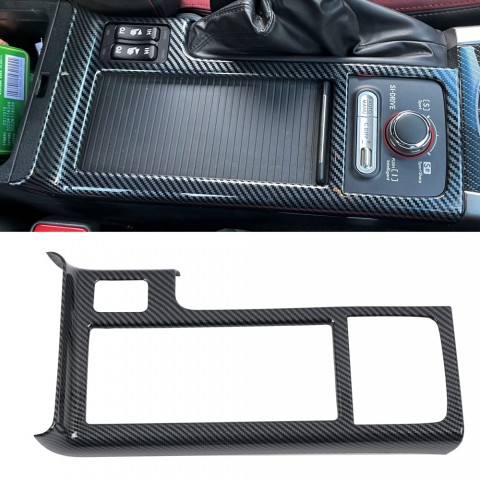  ABS Carbon Style Grain Center Console Gear Shift Boot Frame Cover Trim 1pc For Subaru WRX STI 2015-2021(Not Fit RHD)