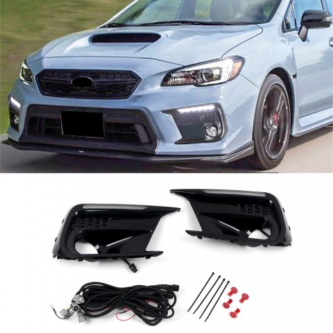  LED Driving Front Fog Light DRL Daytime Running Lights Lamp Kits Replacements For Subaru WRX Limited 2018-2021