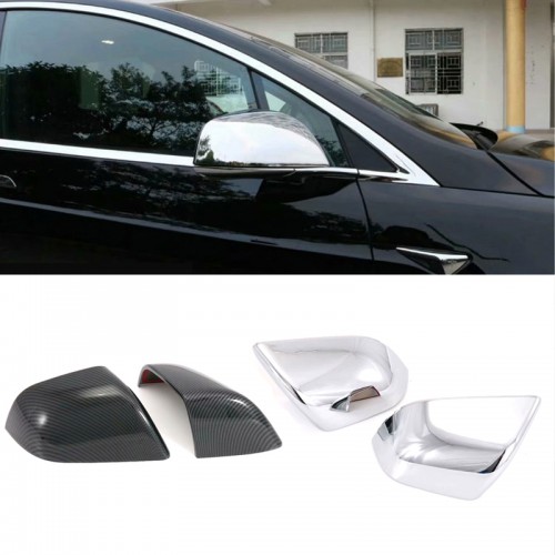  Door Mirror Cap Shell Cover Trim 2pcs For Tesla Model 3 2018-2022