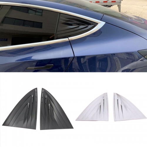  Rear Triangle Window Cover Trim 2pcs For Tesla Model 3 2018-2022