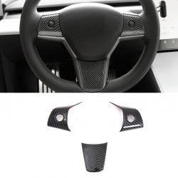 Free Shipping Carbon Style Wheel Steering Panel Cover Trim For Tesla Model 3 2018-2022