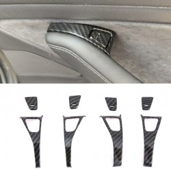 Free Shipping Carbon Style Look Door Lock Switch Cover Trim 8pcs For Tesla Model 3 2018-2022