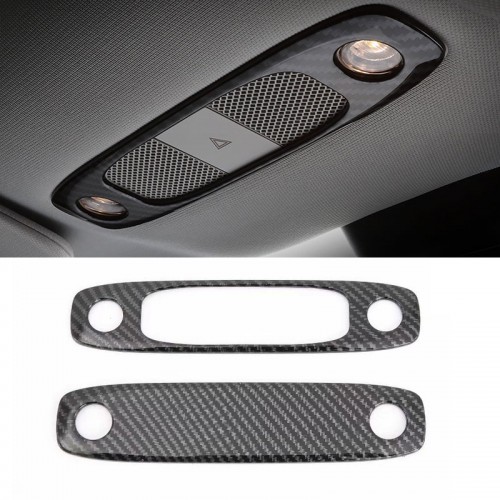  Carbon Style Front&Rear Reading Light Lamp Cover Trim 2pcs For Tesla Model 3 2018-2022