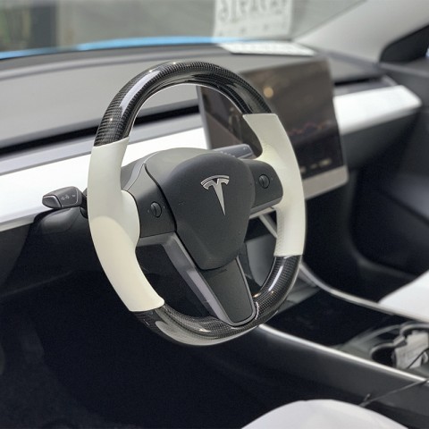  Customize Carbon Fiber Steering Wheel Replacement Parts For Tesla Model 3 2018-2022
