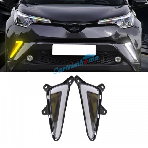  2Pcs Fog Light Daytime Running Light DRL LED Day Light For Toyota C-HR CHR 2016-2019