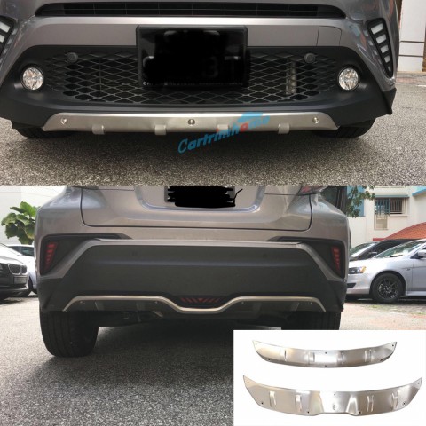 Stainless Steel Front & Rear Bumper Skid Protector Guard Cover For Toyota C-HR CHR 2016-2019