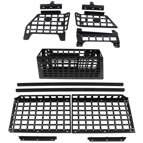  Black Style Storage Side Molle Panel Shelf Hanging Boards / Middle Shelf For Toyota FJ Cruiser 2006-2018