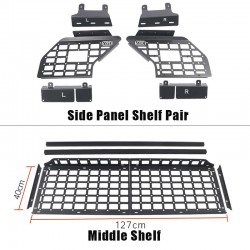  Black Style Storage panel shelf Middle Shelf Kit For TOYOTA Fortuner 2016-2022