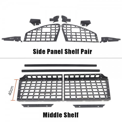  Black Style Storage Molle Panel Shelf Middle Shelf Kit For TOYOTA Highlander 2020-2023