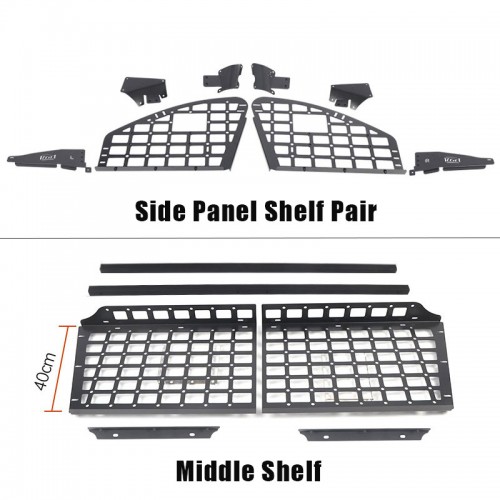  Black Style Storage Molle Panel Shelf Middle Shelf Kit For TOYOTA Highlander 2020-2023