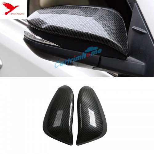 2pcs Carbon Fiber Style Rearview Side Mirror Cover Trim For Toyota 4Runner 2014-2024