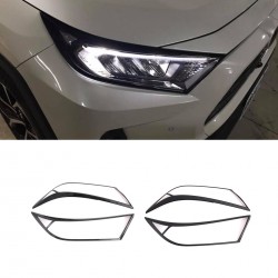 Free Shipping ABS Front Head Light Lamp Cover Trim For Toyota RAV4 2019 2020 2021