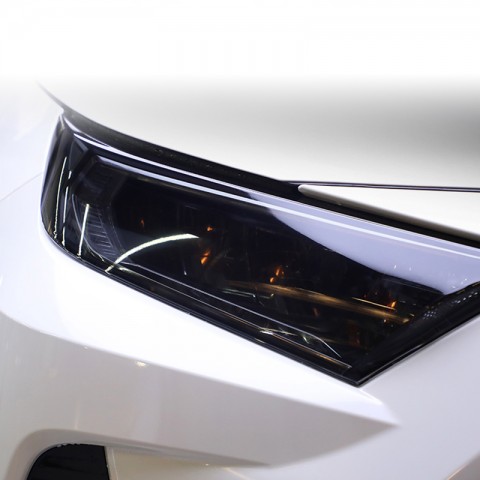  Dark Smoke Black Car Headlight Film Sticker Trims Wrap Accessory For TOYOTA RAV4 2019 2020 2021 2022 2023 2024