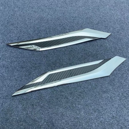 Free Shipping ABS Front Head Light Eyebrow Cover Trim 2pcs For