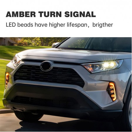 Fog Light Daytime Running Light DRL LED Day Light 2Pcs For Toyota RAV4 2019  2020 2021