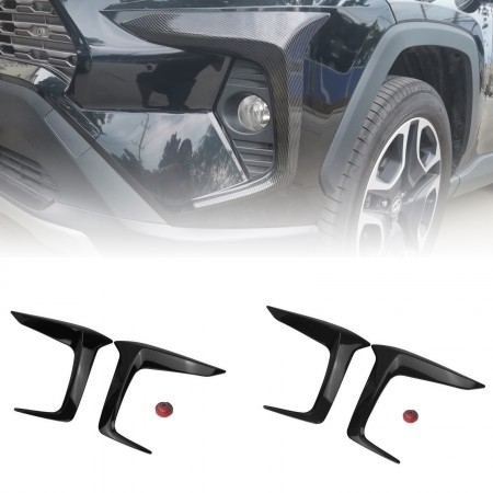 Free Shipping 2pcs ABS Front Fog Light Frame Cover Trim For Toyota RAV4 2019  2020 2021 2022 2023 2024