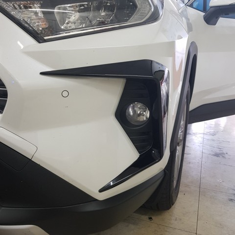 ABS Carbon Front Fog Light Lamp Cover Trim For Toyota RAV4 Adventure 2019-2020
