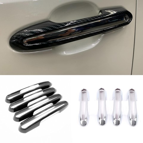 Free Shipping ABS Black Hollow Style Door Handle Cover Trim 4pcs For Toyota RAV4 2019 2020 2021 2022