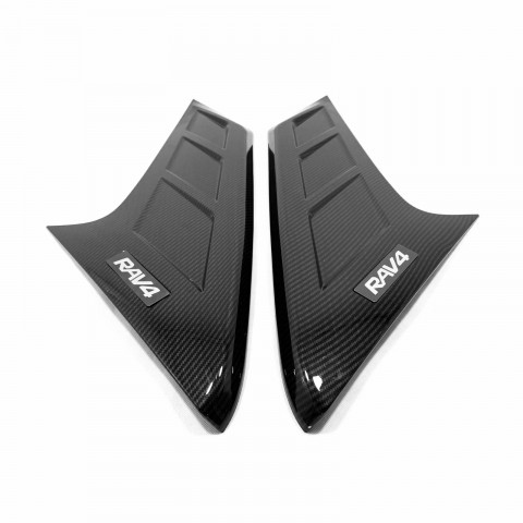 Carbon Style Rear Door Triangle Cover Trim For Toyota RAV4 2019 2020 2021 2022